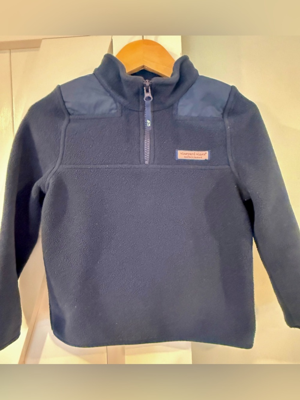 Vineyard Vines Kids Navy Quarter-Zip Fleece Pullover